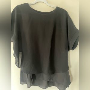 Pinkyotto black layered dress top. Size large.